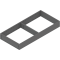 AMBIA-LINE Ramă, pentru LEGRABOX/MERIVOBOX Sertar, Oţel, NL=450 mm, Lăţime=200 mm, gri-orion mat