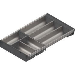 ORGA-LINE Set de casete (cu ocupare parţială), pentru TANDEMBOX Sertar, NL=500 mm, KB=800 mm, Lăţime=280 mm, inox-periat/gri închis