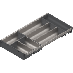 ORGA-LINE Set de casete (cu ocupare parţială), pentru TANDEMBOX Sertar, NL=550 mm, KB=800 mm, Lăţime=280 mm, inox-periat/gri închis