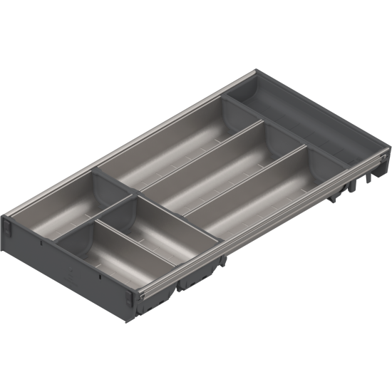 ORGA-LINE Set de casete (cu ocupare parţială), pentru TANDEMBOX Sertar, NL=550 mm, KB=800 mm, Lăţime=280 mm, inox-periat/gri închis