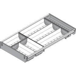 ORGA-LINE Set de casete (cu ocupare parţială), pentru TANDEMBOX Sertar, NL=550 mm, KB=800 mm, Lăţime=280 mm, inox-periat/gri închis