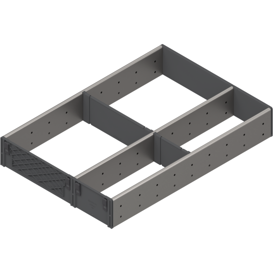 ORGA-LINE Set de compartimentare (cu ocupare parţială), pentru TANDEMBOX Sertar, NL=450 mm, KB=400-600 mm, Lăţime=291 mm, inox-periat/gri închis