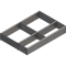 ORGA-LINE Set de compartimentare (cu ocupare parţială), pentru TANDEMBOX Sertar, NL=450 mm, KB=400-600 mm, Lăţime=291 mm, inox-periat/gri închis