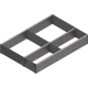 ORGA-LINE Set de compartimentare (cu ocupare parţială), pentru TANDEMBOX Sertar, NL=450 mm, KB=400-600 mm, Lăţime=291 mm, inox-periat/gri închis