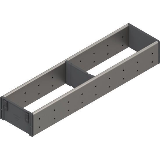 ORGA-LINE Set de compartimentare (cu ocupare parţială), pentru TANDEMBOX Sertar, NL=450 mm, Lăţime=105 mm, inox-periat/gri închis