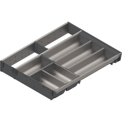 ORGA-LINE Set combinat (cu ocupare parţială), pentru TANDEMBOX Sertar, NL=500 mm, KB=1000 mm, Lăţime=377 mm, inox-periat/gri închis