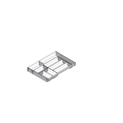 ORGA-LINE Set combinat (cu ocupare parţială), pentru TANDEMBOX Sertar, NL=550 mm, KB=1000 mm, Lăţime=377 mm, inox-periat/gri închis