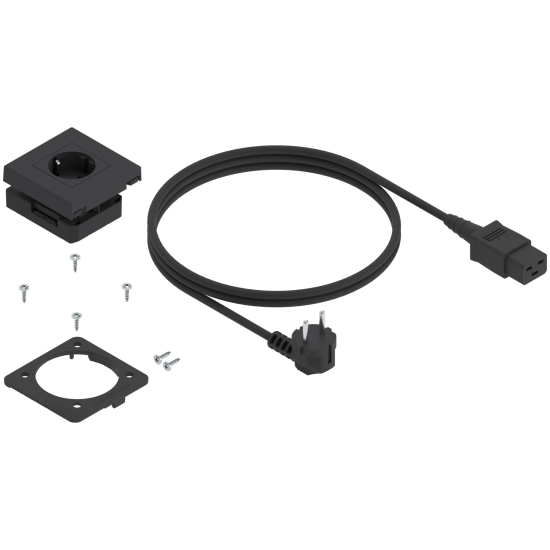 AMPEROS AC Element pentru curent electric, grosime fund: 12–32 mm, Tipul de priză: F, negru mat