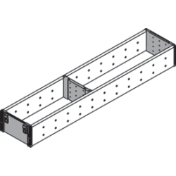 ORGA-LINE Set de compartimentare (cu ocupare parţială), pentru TANDEMBOX Sertar, NL=500 mm, Lăţime=105 mm, inox-periat/gri închis