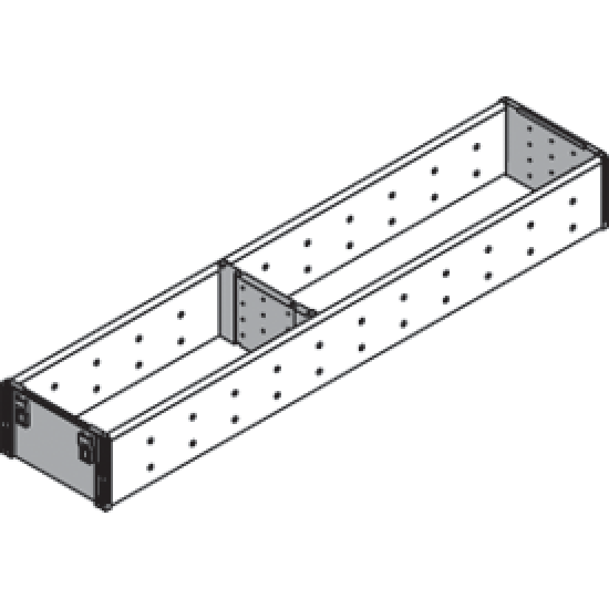 ORGA-LINE Set de compartimentare (cu ocupare parţială), pentru TANDEMBOX Sertar, NL=500 mm, Lăţime=105 mm, inox-periat/gri închis