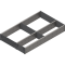 ORGA-LINE Set de compartimentare (cu ocupare parţială), pentru TANDEMBOX Sertar, NL=500 mm, KB=1200 mm, Lăţime=291 mm, inox-periat/gri închis
