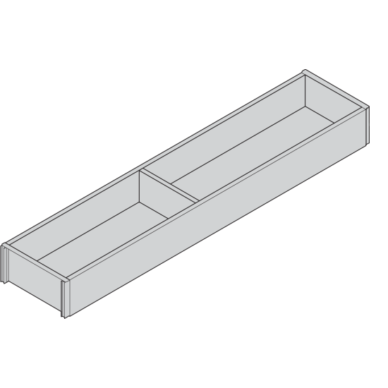 AMBIA-LINE Ramă, pentru LEGRABOX/MERIVOBOX Sertar, Design de lemn, NL=500 mm, Lăţime=100 mm, Stejar Bard./alb-mătase