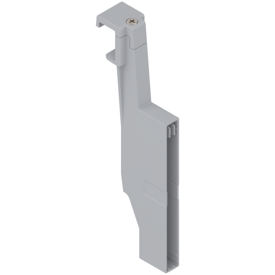ORGA-LINE Piesă prindere pt separator transversal, pentru TANDEMBOX antaro Extragere cu front înalt, Înălţime D, dreapta, stânga, gri-aluminiu