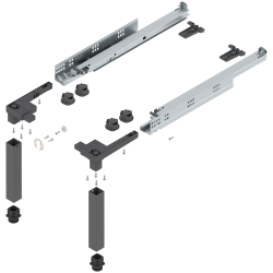SPACE STEP set, Plastic/oţel, NL=460 mm, gri-orion mat