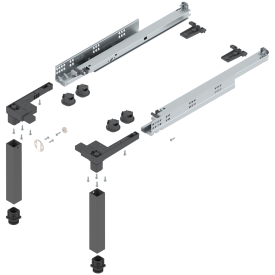 SPACE STEP set, Plastic/oţel, NL=460 mm, gri-orion mat