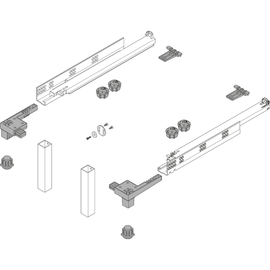 SPACE STEP set, Plastic/oţel, NL=460 mm, gri-orion mat