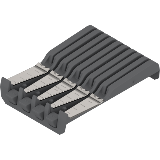 ORGA-LINE Suport de cuţite, pentru 4 cuţite mari şi 5 cuţite mici, Lăţime=177.5 mm, inox-periat/gri închis