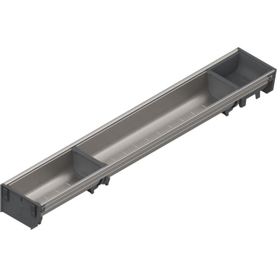 ORGA-LINE Set de casete (cu ocupare parţială), pentru TANDEMBOX Sertar, NL=650 mm, KB=600 mm, Lăţime=103 mm, inox-periat/gri închis