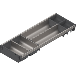 ORGA-LINE Set de casete (cu ocupare parţială), pentru TANDEMBOX Sertar, NL=550 mm, Lăţime=192 mm, inox-periat/gri închis