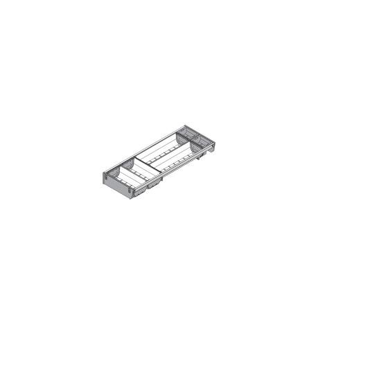 ORGA-LINE Set de casete (cu ocupare parţială), pentru TANDEMBOX Sertar, NL=550 mm, Lăţime=192 mm, inox-periat/gri închis