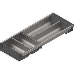 ORGA-LINE Set de casete (cu ocupare parţială), pentru TANDEMBOX Sertar, NL=500 mm, Lăţime=192 mm, inox-periat/gri închis