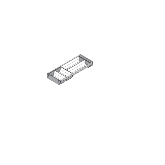 ORGA-LINE Set de casete (cu ocupare parţială), pentru TANDEMBOX Sertar, NL=500 mm, Lăţime=192 mm, inox-periat/gri închis