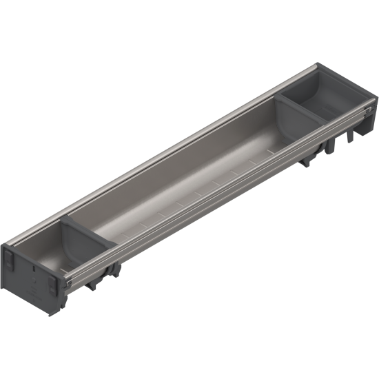 ORGA-LINE Set de casete (cu ocupare parţială), pentru TANDEMBOX Sertar, NL=550 mm, KB=900 mm, Lăţime=103 mm, inox-periat/gri închis