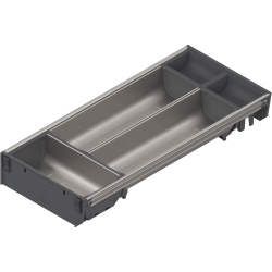 ORGA-LINE Set de casete (cu ocupare parţială), pentru TANDEMBOX Sertar, NL=450 mm, KB=450 mm, Lăţime=192 mm, inox-periat/gri închis
