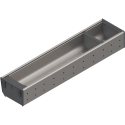 ORGA-LINE Set de casete (cu ocupare parţială), pentru TANDEMBOX Sertar, NL=500 mm, KB=600 mm, Lăţime=103 mm, inox-periat/gri închis
