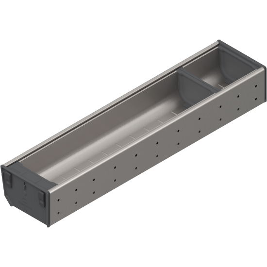 ORGA-LINE Set de casete (cu ocupare parţială), pentru TANDEMBOX Sertar, NL=500 mm, KB=600 mm, Lăţime=103 mm, inox-periat/gri închis