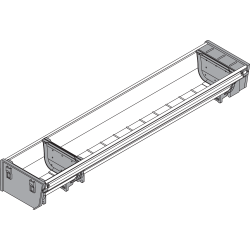 ORGA-LINE Set de casete (cu ocupare parţială), pentru TANDEMBOX Sertar, NL=500 mm, KB=600 mm, Lăţime=103 mm, inox-periat/gri închis