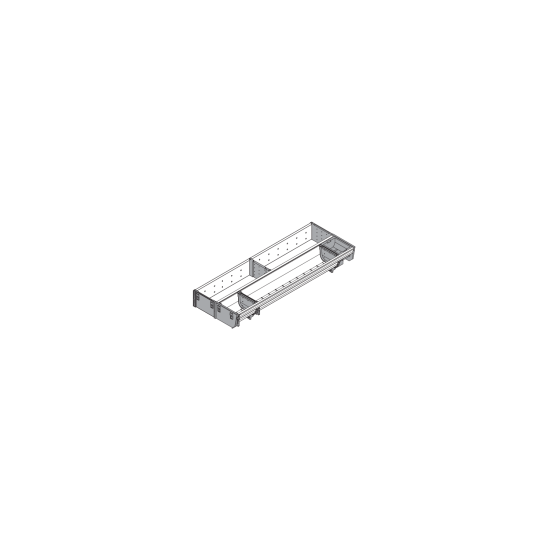 ORGA-LINE Set combinat (cu ocupare parţială), pentru TANDEMBOX Sertar, NL=550 mm, KB=1000 mm, Lăţime=200 mm, inox-periat/gri închis