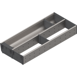 ORGA-LINE Set combinat (cu ocupare parţială), pentru TANDEMBOX Sertar, NL=500 mm, KB=1000 mm, Lăţime=200 mm, inox-periat/gri închis