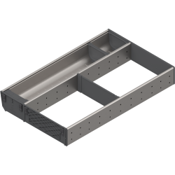 ORGA-LINE Set combinat (cu ocupare parţială), pentru TANDEMBOX Sertar, NL=500 mm, KB=800 mm, Lăţime=289 mm, inox-periat/gri închis