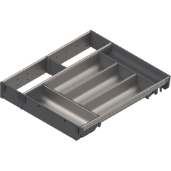ORGA-LINE Set combinat (cu ocupare parţială), pentru TANDEMBOX Sertar, NL=450 mm, KB=1000 mm, Lăţime=377 mm, inox-periat/gri închis