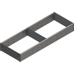 ORGA-LINE Set de compartimentare (cu ocupare parţială), pentru TANDEMBOX Sertar, NL=550 mm, KB=1000 mm, Lăţime=194 mm, inox-periat/gri închis