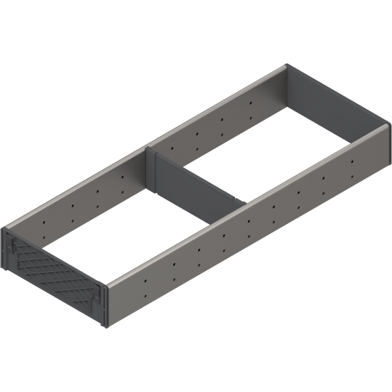 ORGA-LINE Set de compartimentare (cu ocupare parţială), pentru TANDEMBOX Sertar, NL=550 mm, KB=1000 mm, Lăţime=194 mm, inox-periat/gri închis
