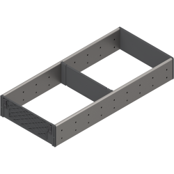 ORGA-LINE Set de compartimentare (cu ocupare parţială), pentru TANDEMBOX Sertar, NL=450 mm, KB=1000 mm, Lăţime=194 mm, inox-periat/gri închis