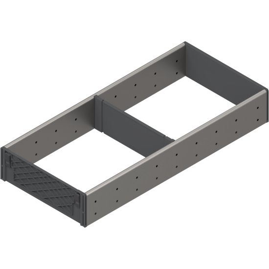 ORGA-LINE Set de compartimentare (cu ocupare parţială), pentru TANDEMBOX Sertar, NL=450 mm, KB=1000 mm, Lăţime=194 mm, inox-periat/gri închis