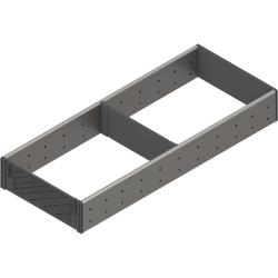 ORGA-LINE Set de compartimentare (cu ocupare parţială), pentru TANDEMBOX Sertar, NL=500 mm, KB=1200 mm, Lăţime=194 mm, inox-periat/gri închis