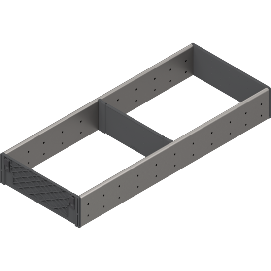 ORGA-LINE Set de compartimentare (cu ocupare parţială), pentru TANDEMBOX Sertar, NL=500 mm, KB=1200 mm, Lăţime=194 mm, inox-periat/gri închis