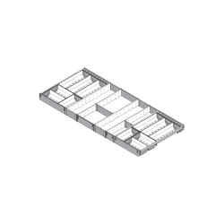 ORGA-LINE Set de casete (cu ocupare completă), pentru TANDEMBOX Sertar, NL=500 mm, KB=1200 mm, inox-periat/gri închis