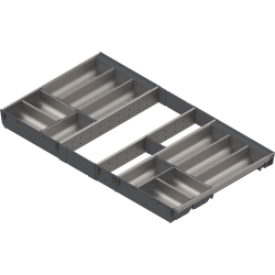 ORGA-LINE Set de casete (cu ocupare completă), pentru TANDEMBOX Sertar, NL=500 mm, KB=900 mm, inox-periat/gri închis