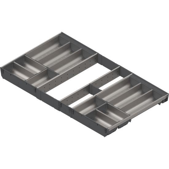 ORGA-LINE Set de casete (cu ocupare completă), pentru TANDEMBOX Sertar, NL=500 mm, KB=900 mm, inox-periat/gri închis