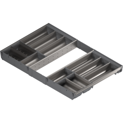 ORGA-LINE Set de casete (cu ocupare completă), pentru TANDEMBOX Sertar, NL=500 mm, KB=800 mm, inox-periat/gri închis