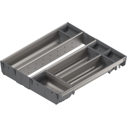 ORGA-LINE Set de casete (cu ocupare completă), pentru TANDEMBOX Sertar, NL=450 mm, KB=450 mm, inox-periat/gri închis