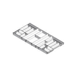 ORGA-LINE Set de casete (cu ocupare completă), pentru TANDEMBOX Sertar, NL=550 mm, KB=1200 mm, inox-periat/gri închis