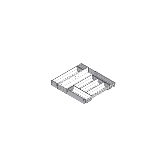 ORGA-LINE Set de casete (cu ocupare completă), pentru TANDEMBOX Sertar, NL=450 mm, KB=600 mm, inox-periat/gri închis