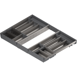 ORGA-LINE Set de casete (cu ocupare completă), pentru TANDEMBOX Sertar, NL=550 mm, KB=800 mm, inox-periat/gri închis