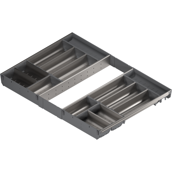 ORGA-LINE Set de casete (cu ocupare completă), pentru TANDEMBOX Sertar, NL=550 mm, KB=800 mm, inox-periat/gri închis